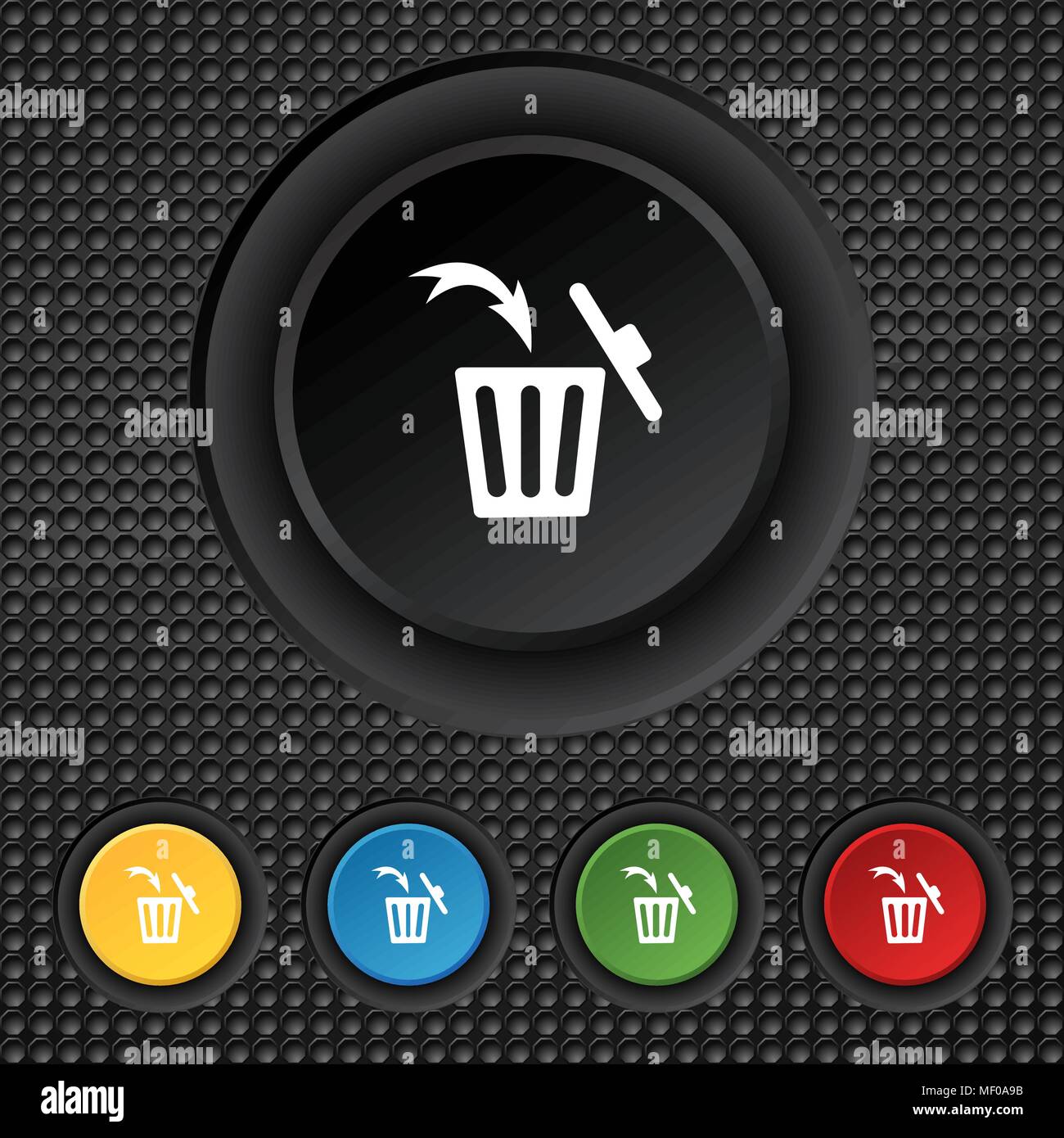 Recycle bin sign icon. Bins symbol. Set colourful buttons. Vector