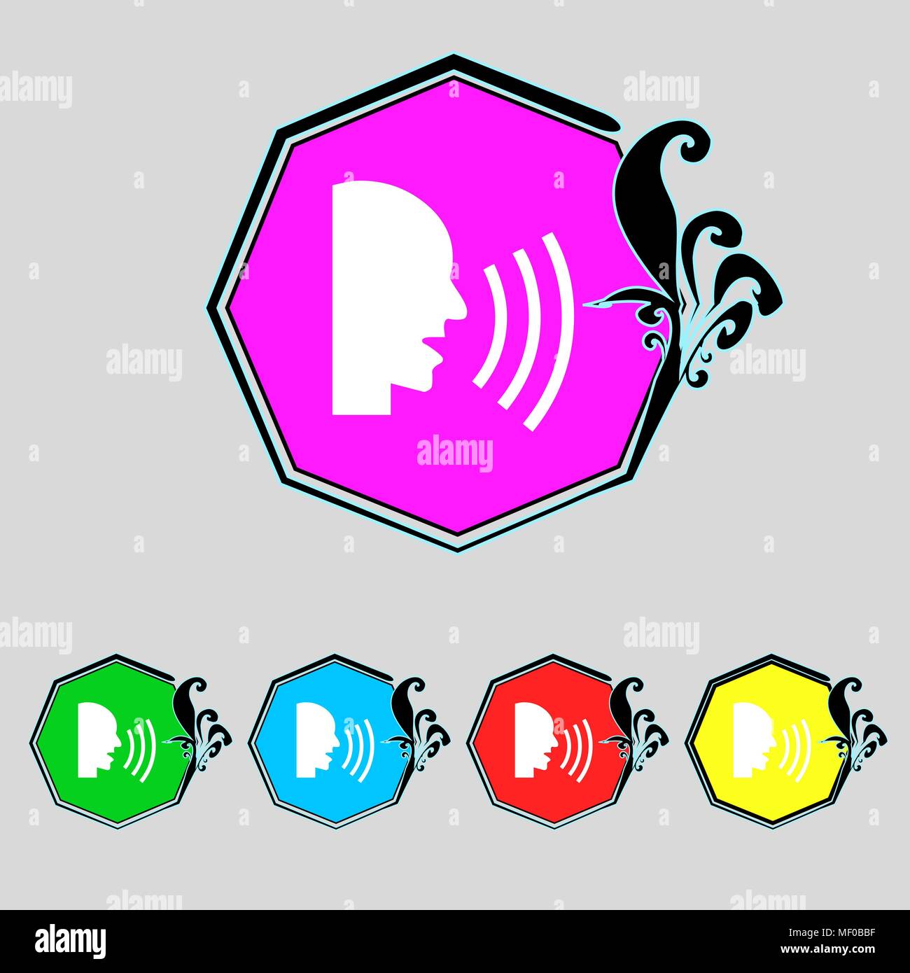 Talking Flat modern web icon. Set colour button. Vector illustration ...