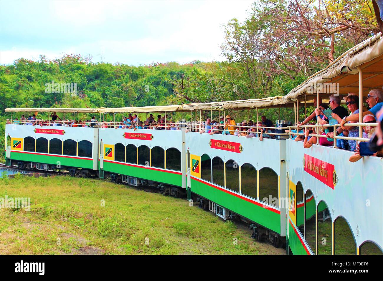 ST KITTS, CARIBBEAN - MARCH 1ST 2018: The 'St Kitts Scenic Railway' tourist attraction. Stock Photo