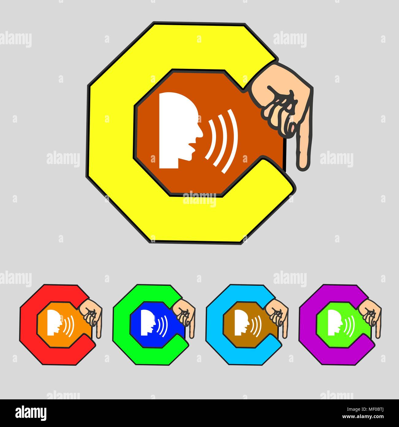 Talking Flat modern web icon. Set colour button. Vector illustration ...