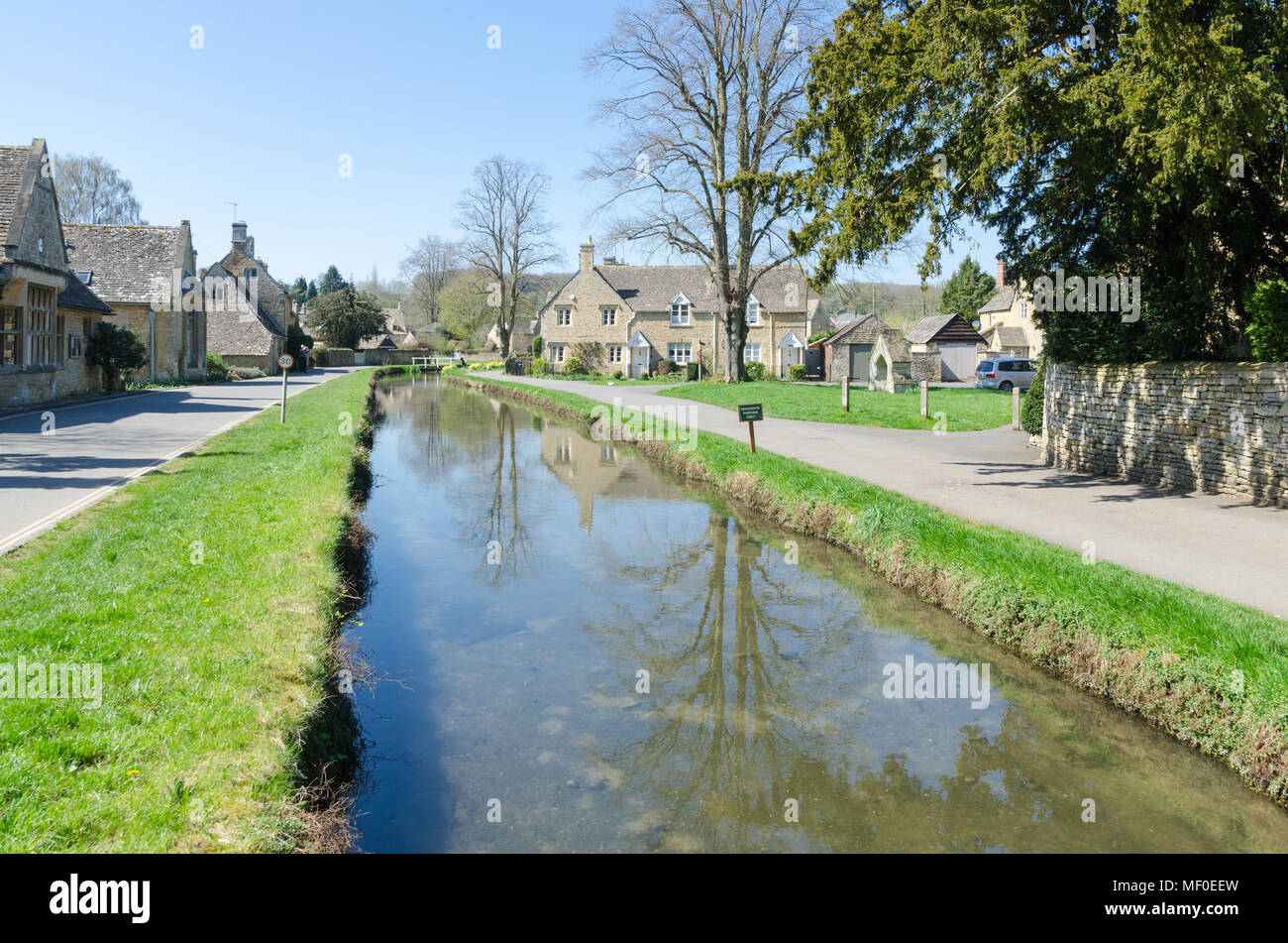 The River Eye running through the pretty Cotswold village of Lower