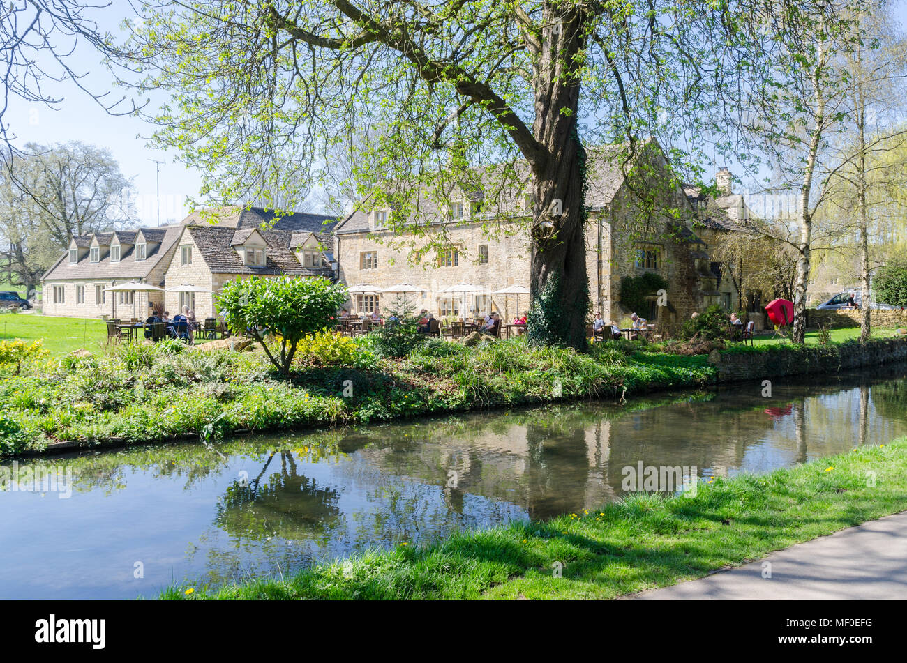 The Slaughters Country Inn pub in the pretty Cotswold village of Lower