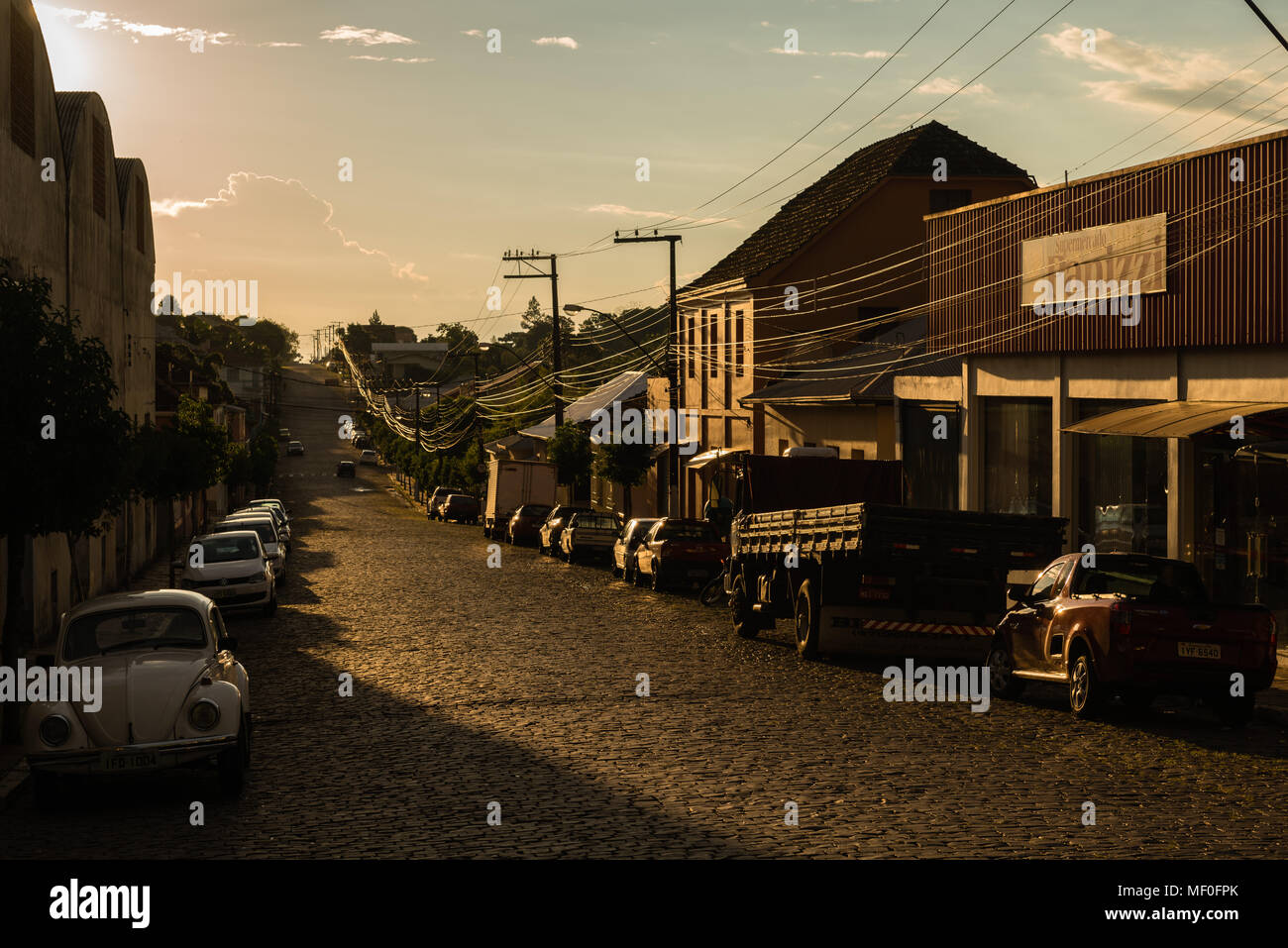 Street in the mountain village of Boa Vista do Sul, state of Rio Grande do Sul, Brasil, South America Stock Photo