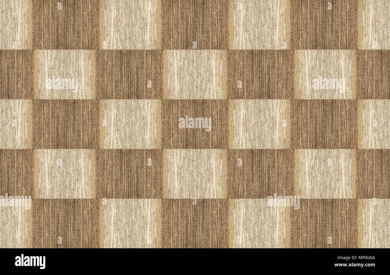 Abstract background.Camel wool fabric texture pattern collage in a chessboard order. Stock Photo