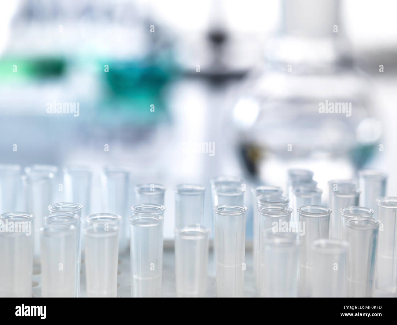 A box of pipettes in a laboratory Stock Photo