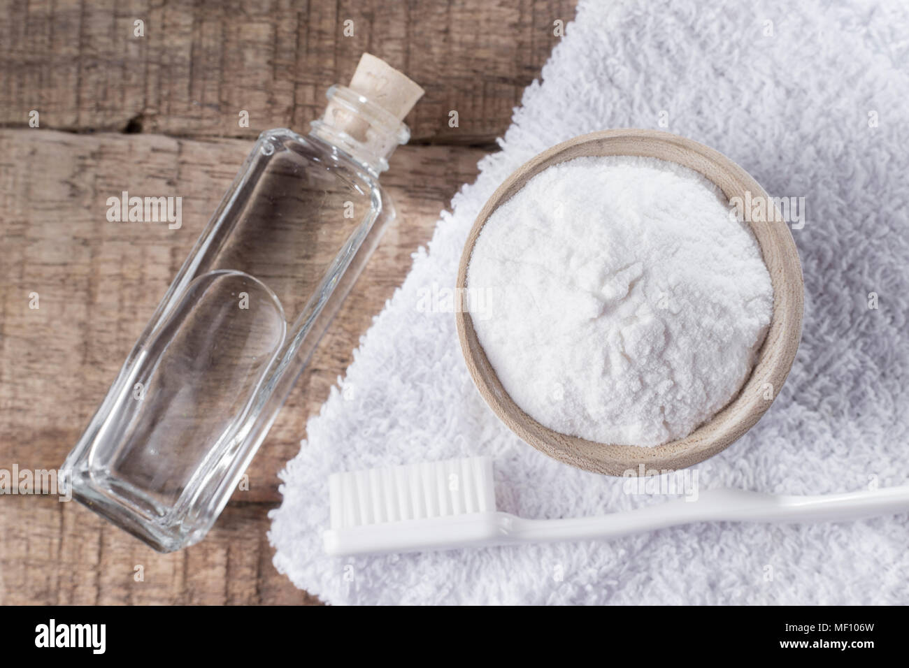 baking soda with brush and vinegar Stock Photo Alamy