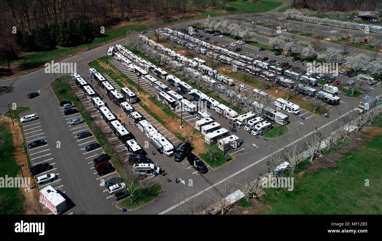 Aerial view of central nj rv show hires stock photography and images
