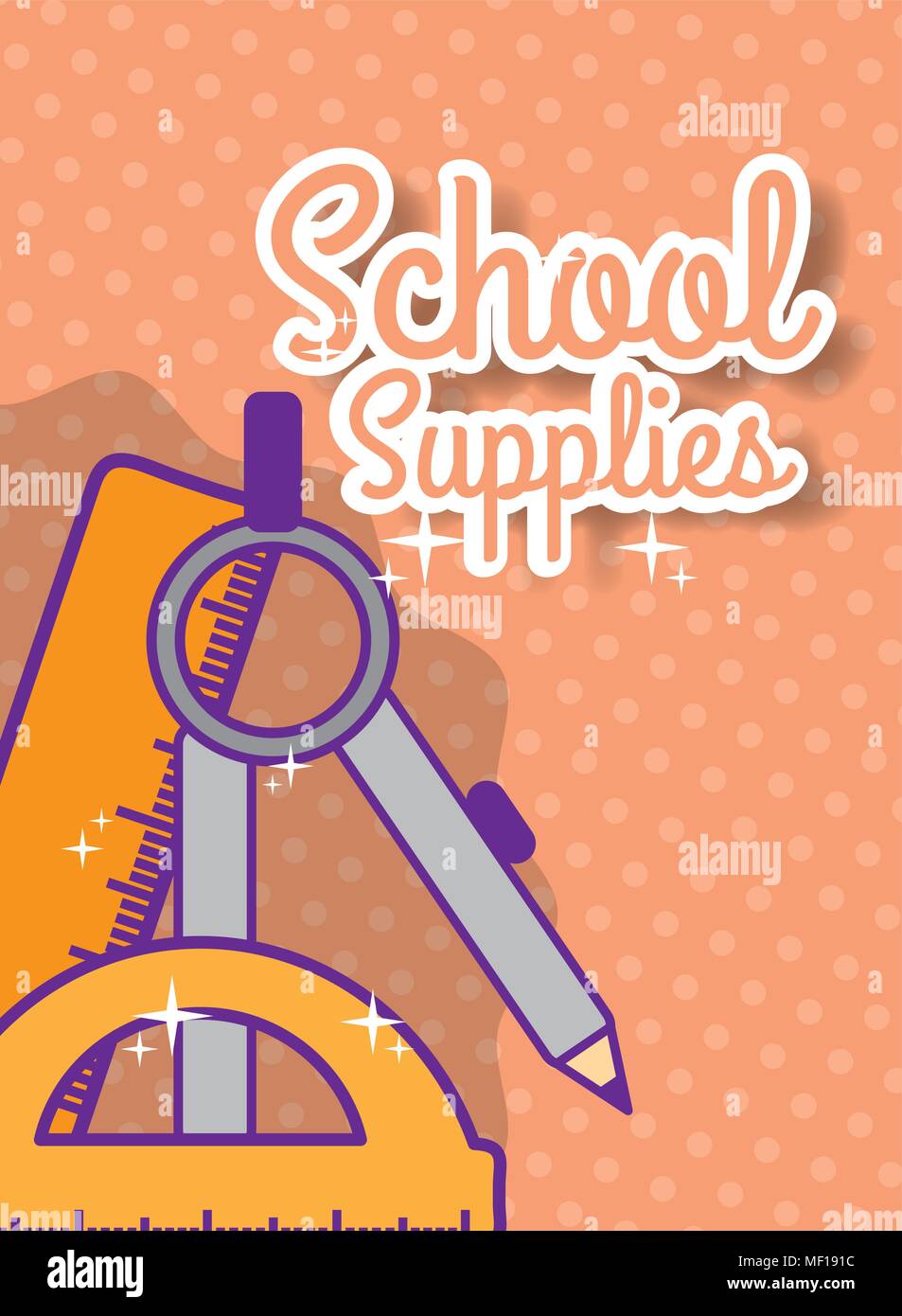 back to school supply Stock Vector