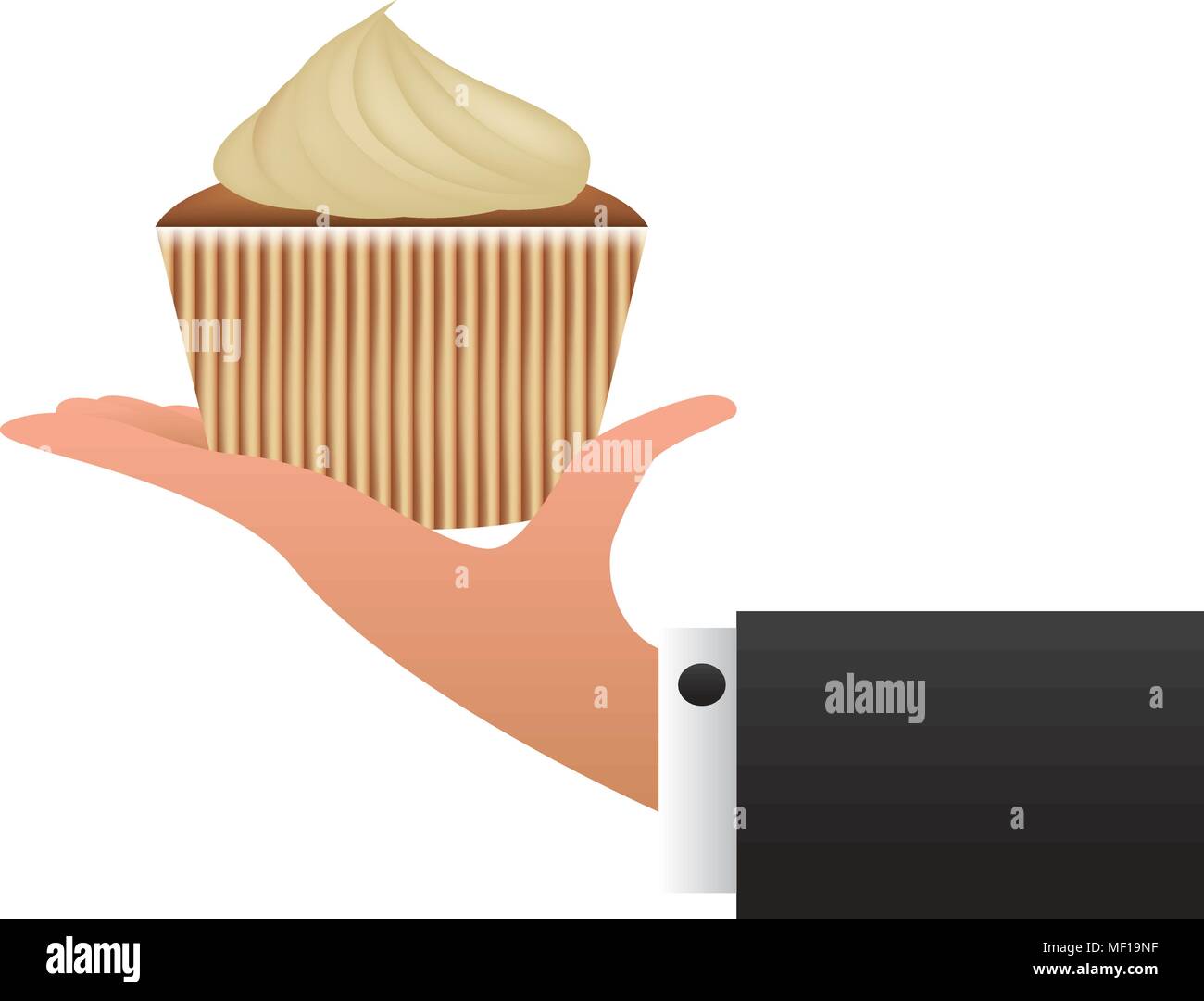 hand with delicious cup cake icon Stock Vector Image & Art - Alamy