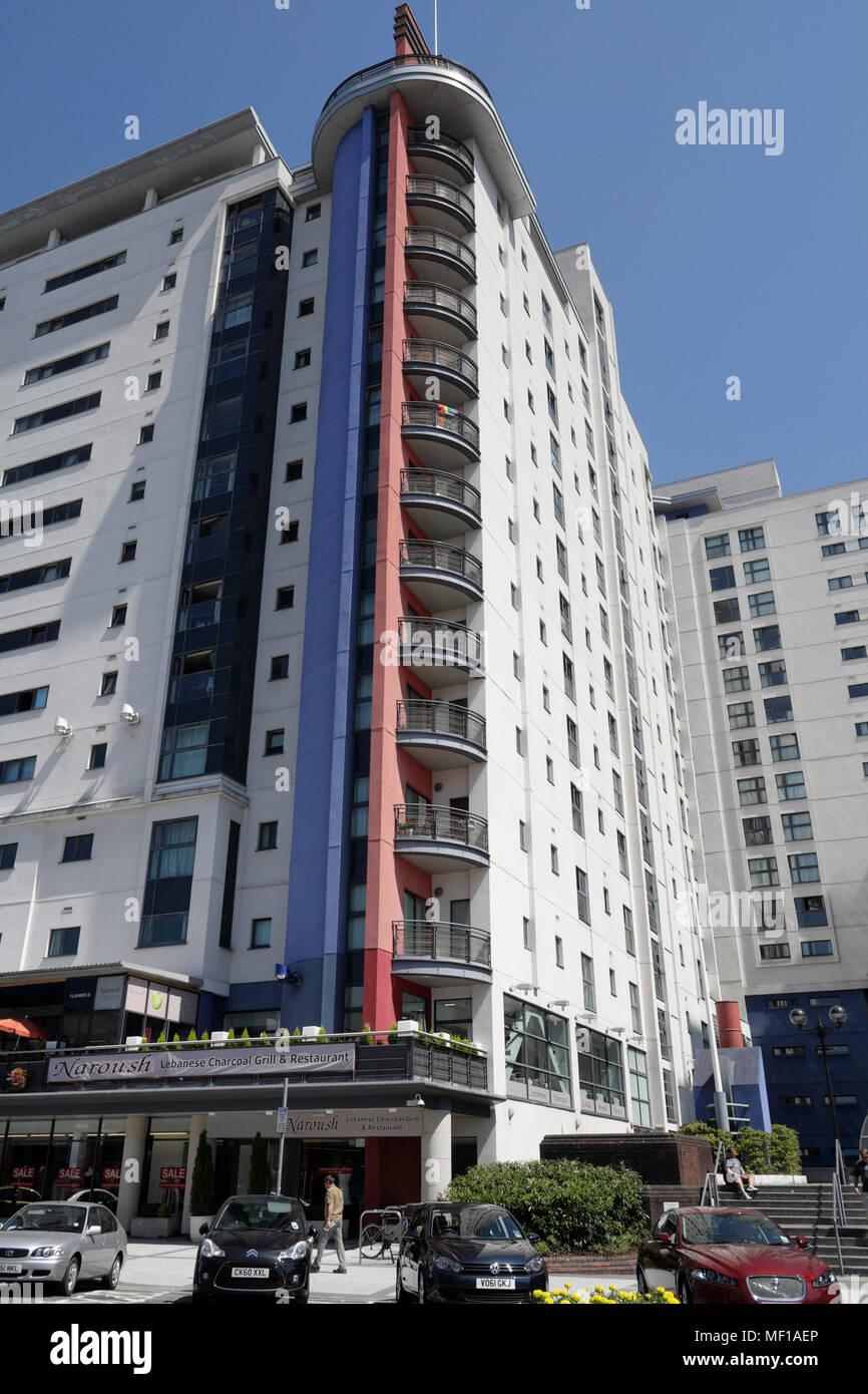 Landmark place, residential tower block, Churchill way, Cardiff wales