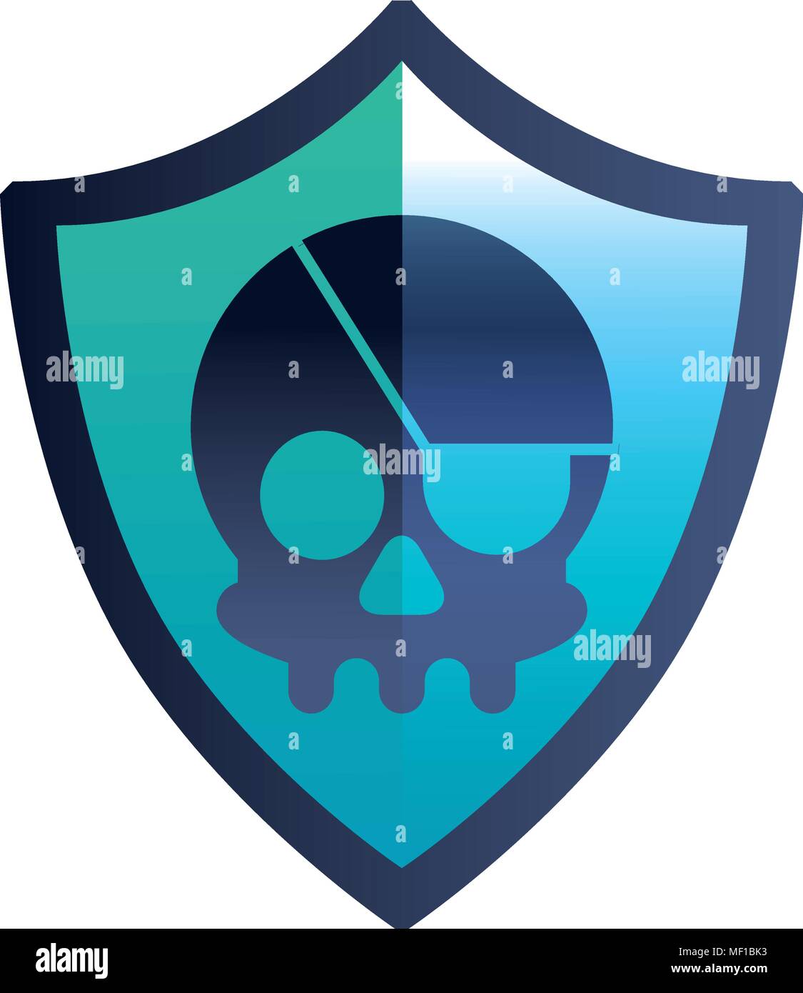 shield guard with pirate skull Stock Vector