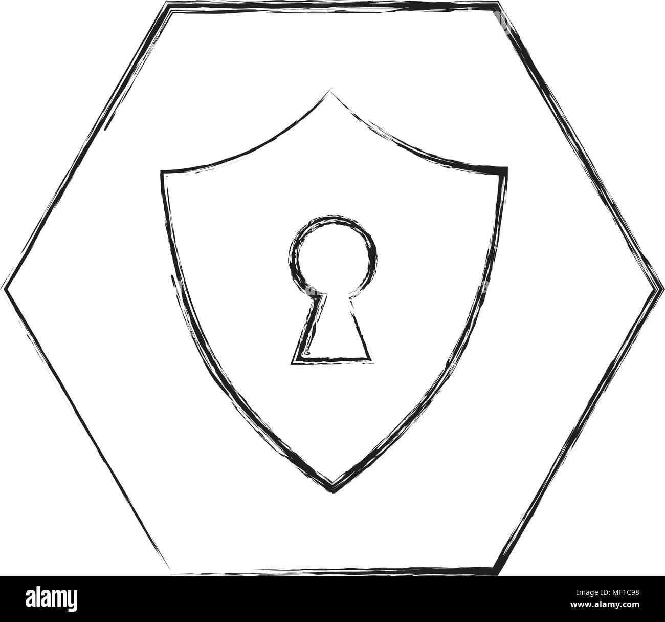 shield guard with padlock hole Stock Vector Image & Art - Alamy