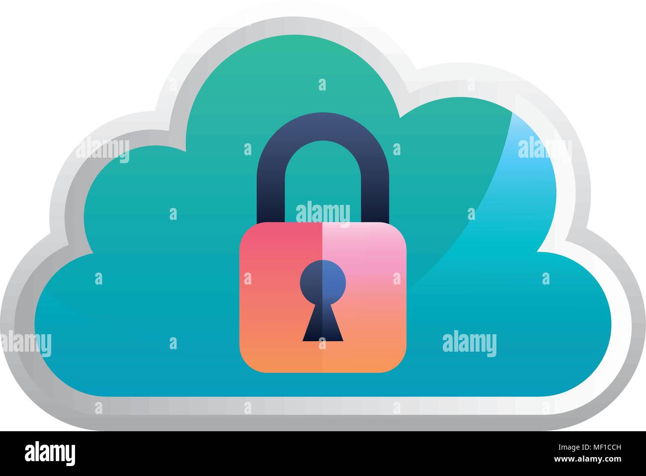 cloud computing with safe secure padlock Stock Vector Image & Art - Alamy