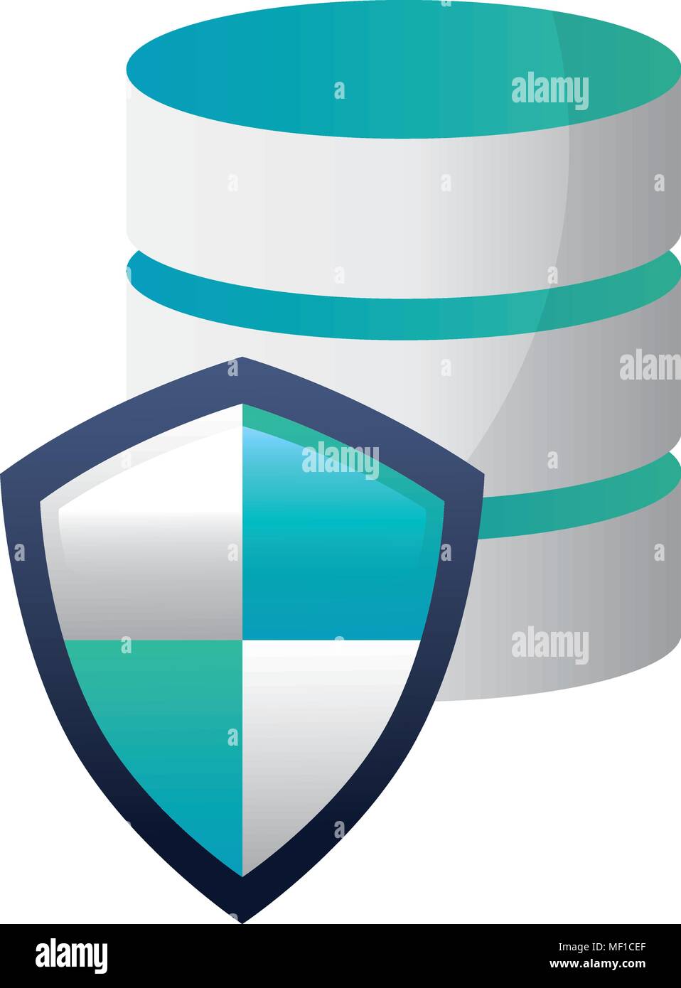 shield guard with data disk Stock Vector