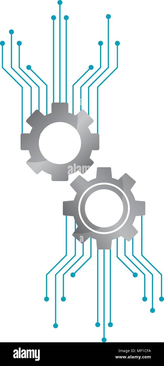 gears machine with electric circuit Stock Vector Image & Art Alamy