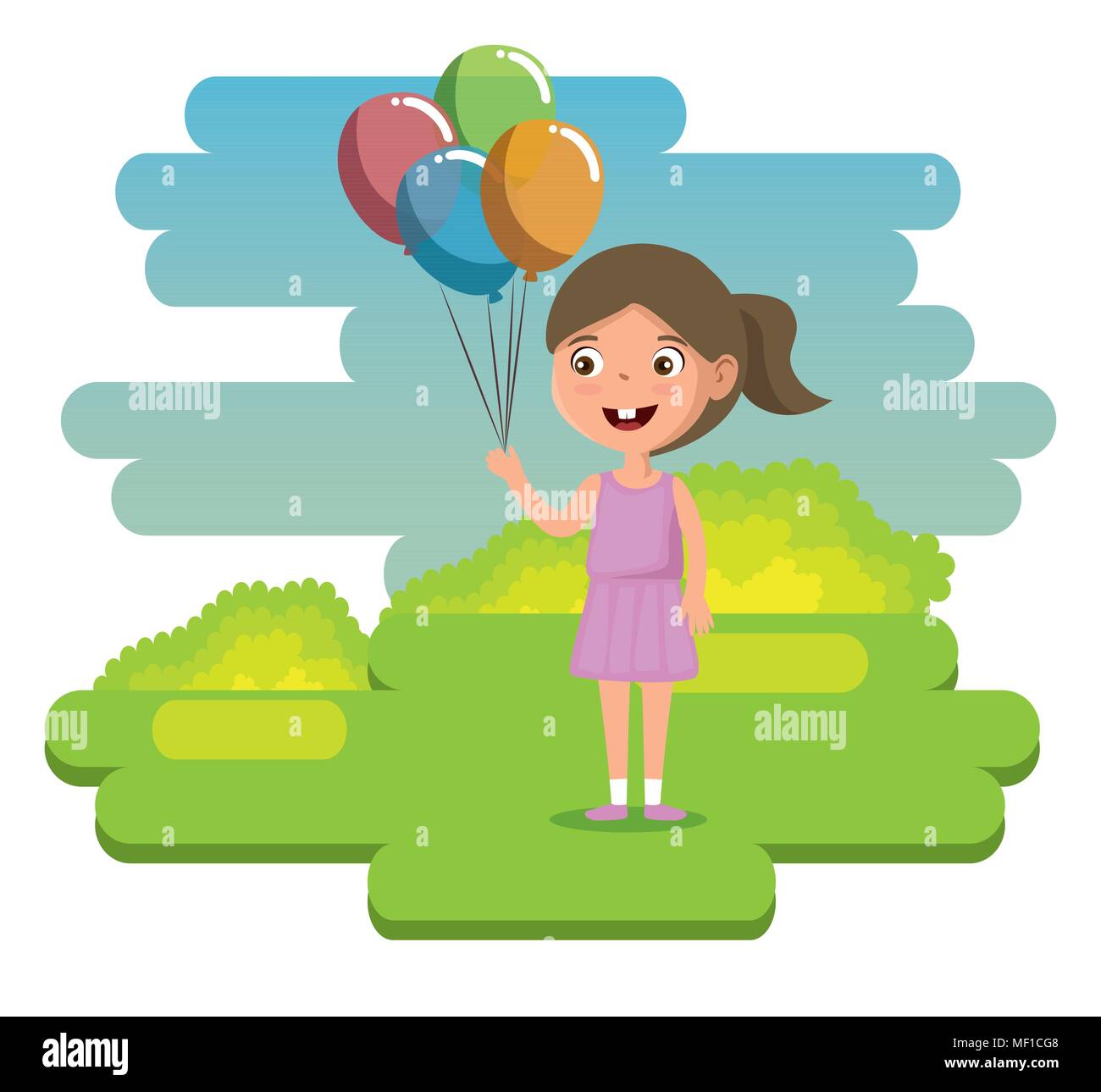 little girl happy character Stock Vector Image & Art - Alamy