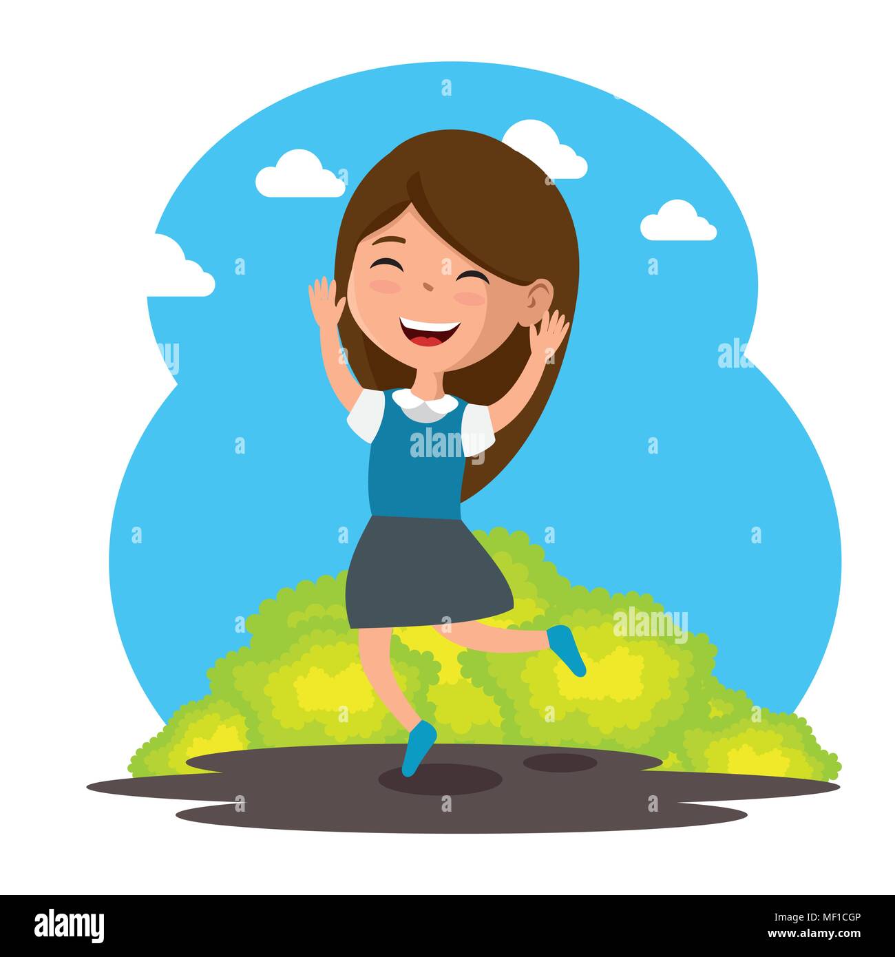 little girl happy character Stock Vector Image & Art - Alamy