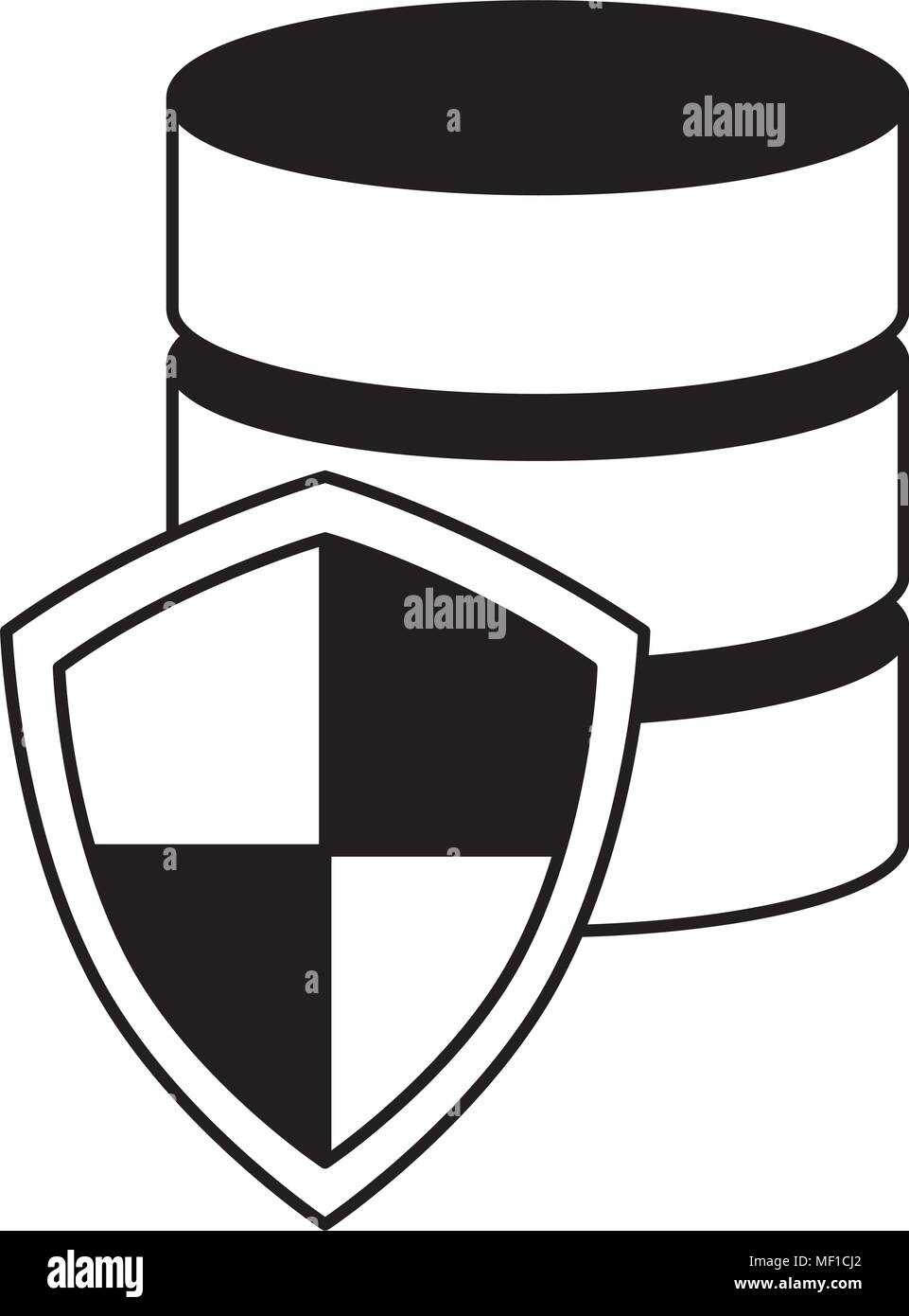 shield guard with data disk Stock Vector