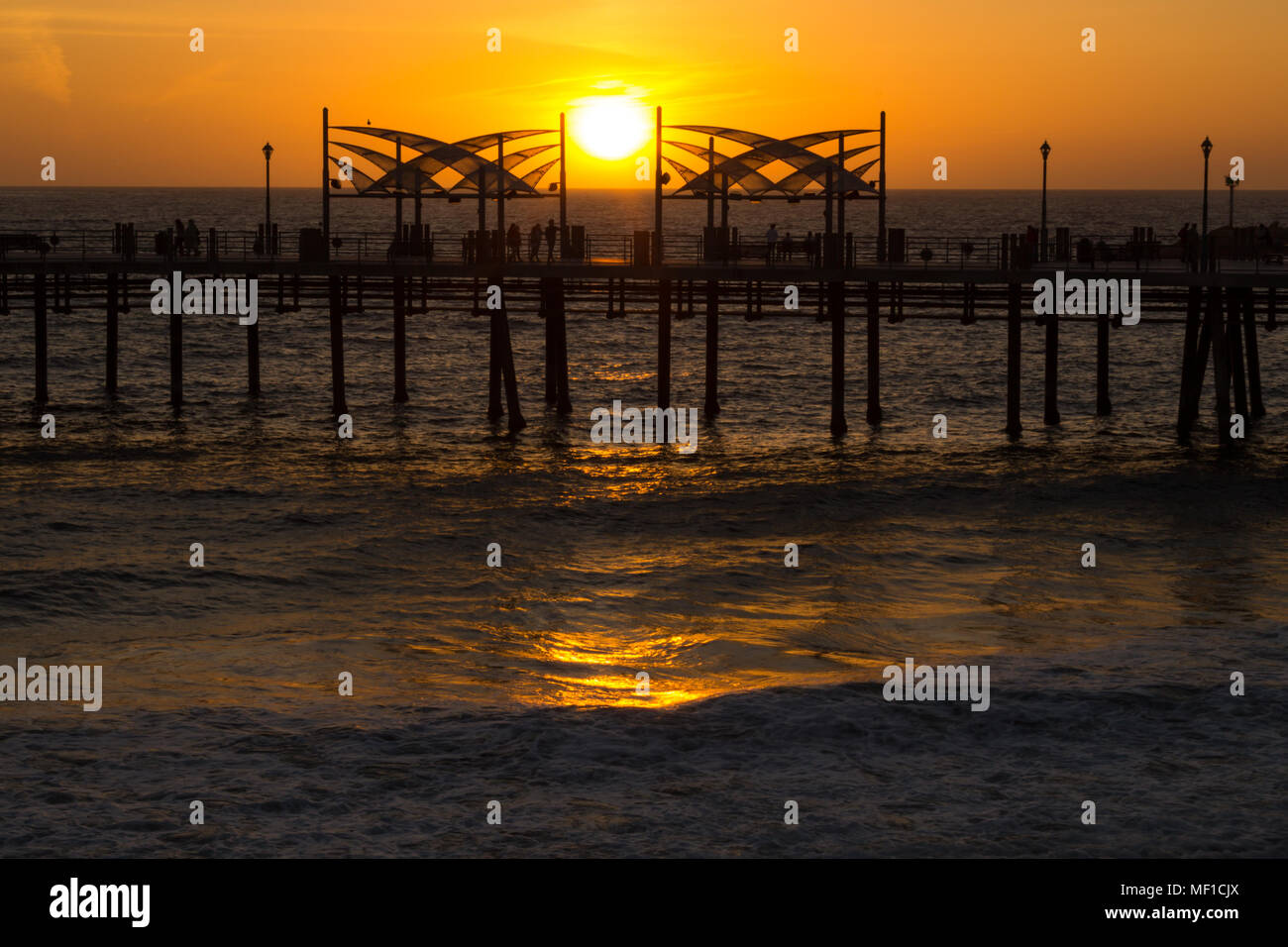 Redondo Beach Pier public art frames California sunset Stock Photo Alamy