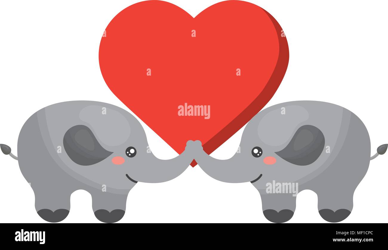 cute elephants couple characters Stock Vector Image & Art - Alamy