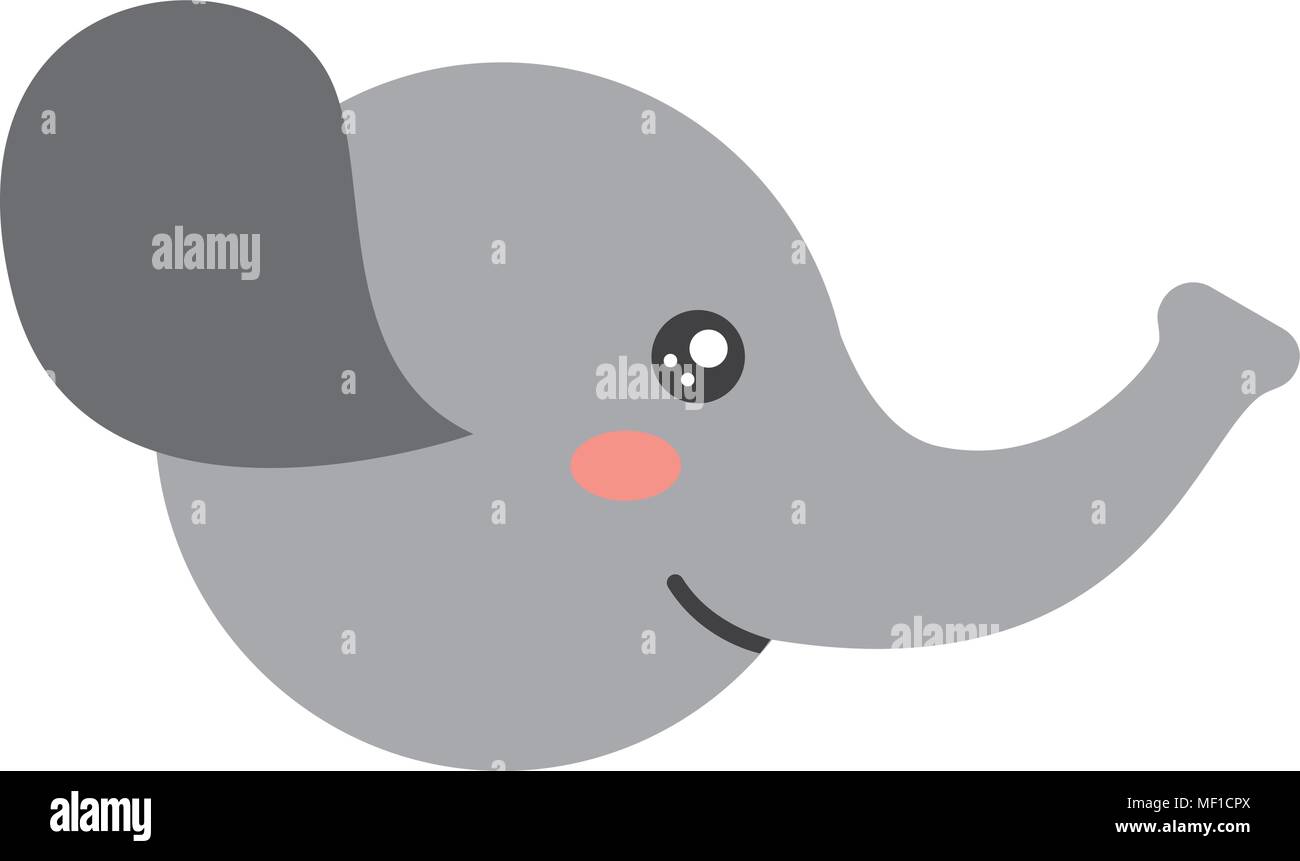 cute elephant head character icon Stock Vector Image & Art - Alamy