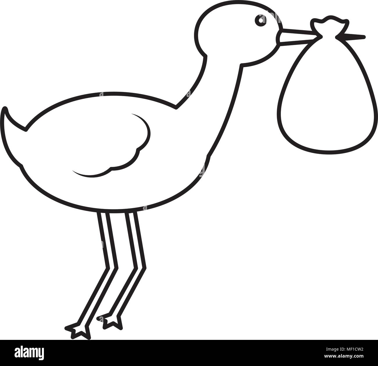 cute stork flying with bag Stock Vector Image & Art - Alamy