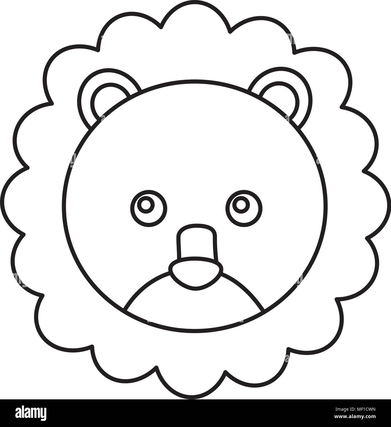 cute lion head character icon Stock Vector Image & Art - Alamy