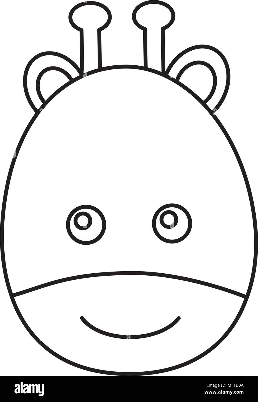 Giraffe Face Drawing Outline