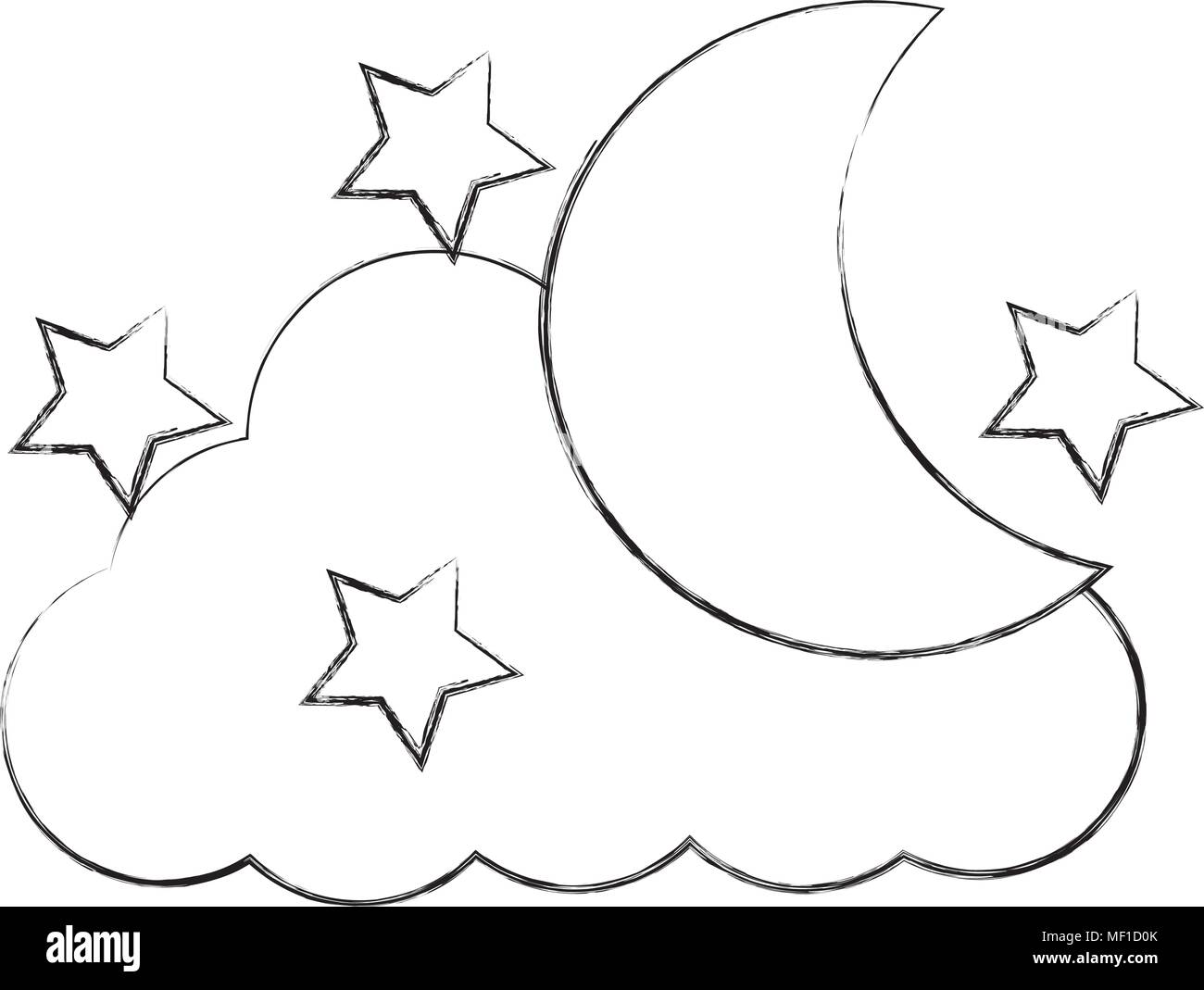 Drawing Moon Stars High Resolution Stock Photography And Images Alamy