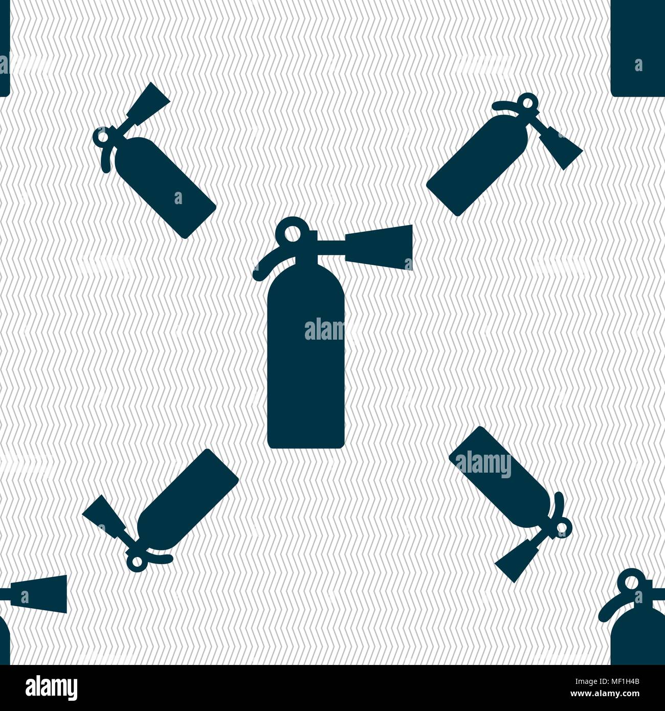 extinguisher icon sign. Seamless pattern with geometric texture. Vector illustration Stock Vector