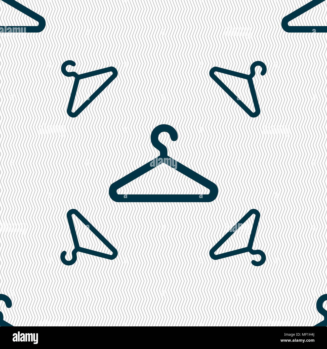 clothes hanger icon sign. Seamless pattern with geometric texture. Vector illustration Stock Vector