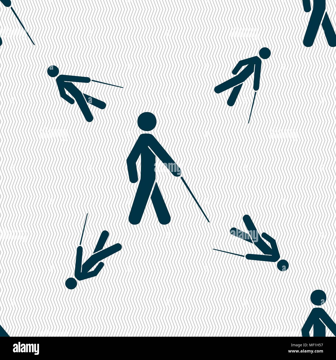 blind icon sign. Seamless pattern with geometric texture. Vector illustration Stock Vector