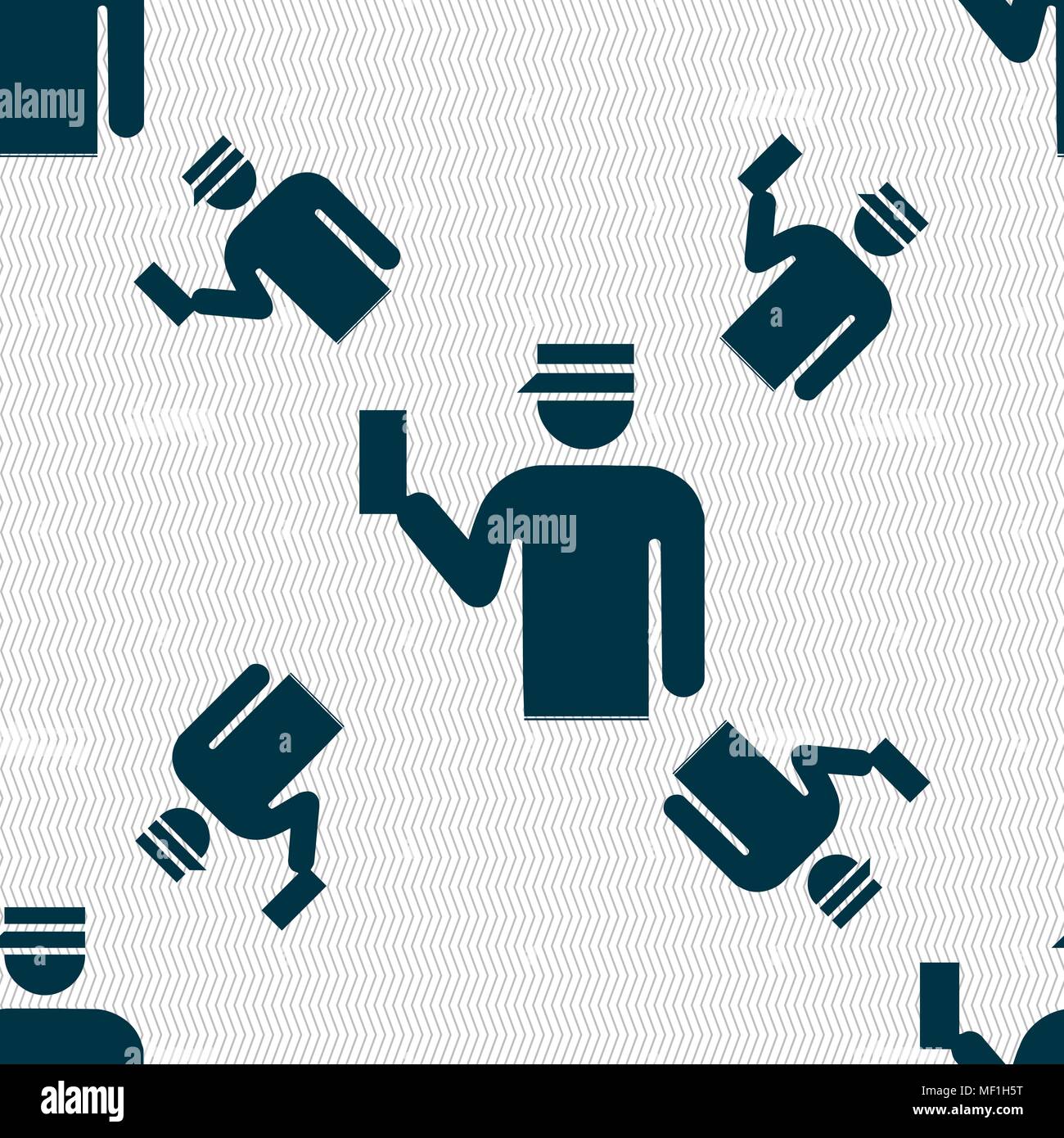 Inspector icon sign. Seamless pattern with geometric texture. Vector illustration Stock Vector