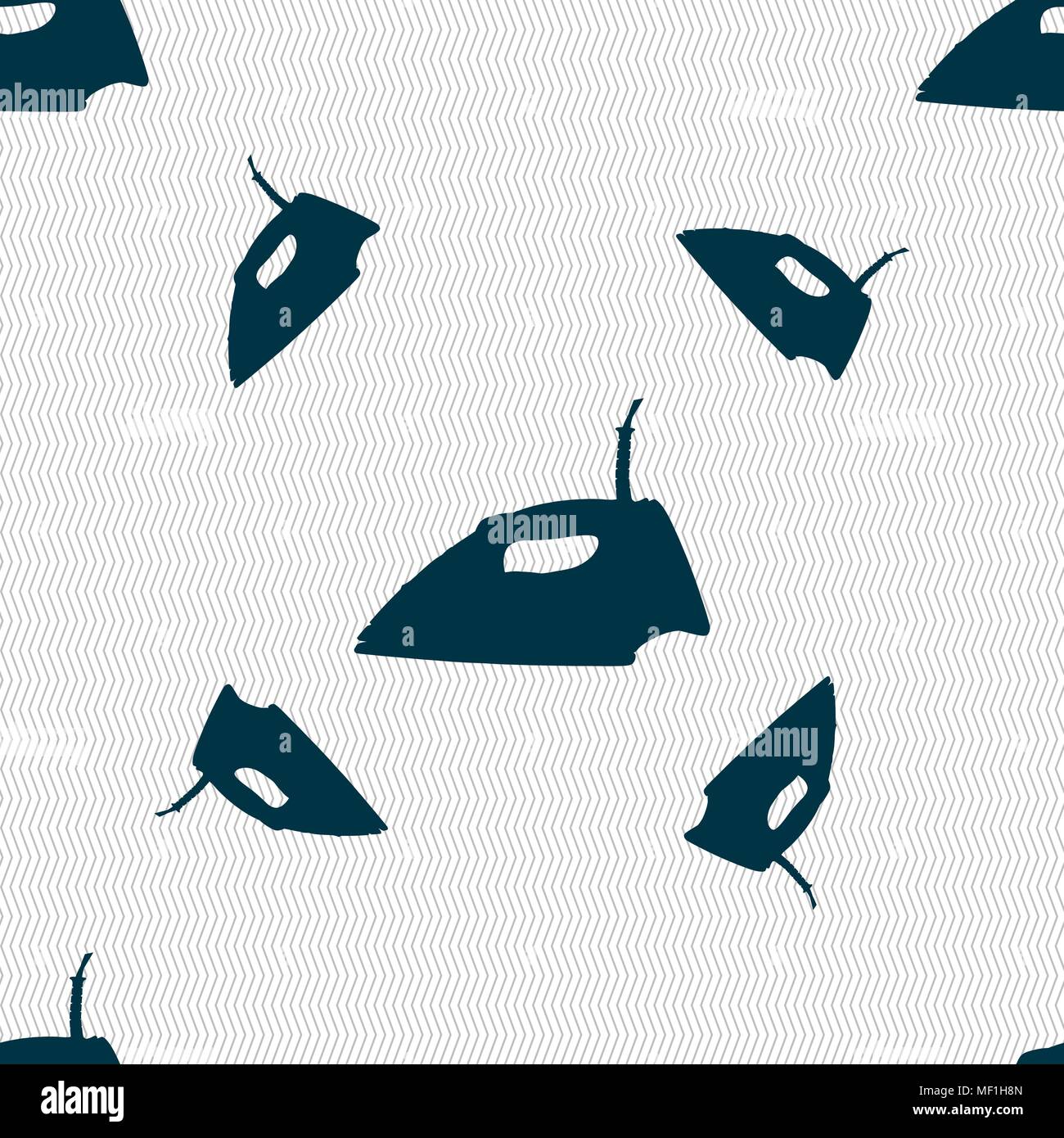 Iron icon sign. Seamless pattern with geometric texture. Vector illustration Stock Vector