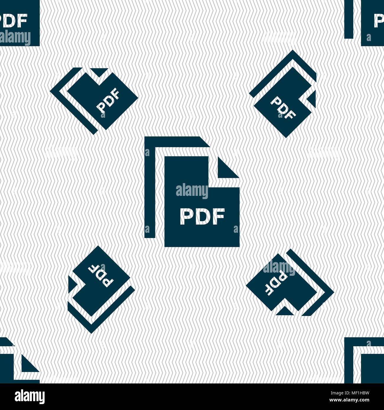 file PDF icon sign. Seamless pattern with geometric texture. Vector illustration Stock Vector