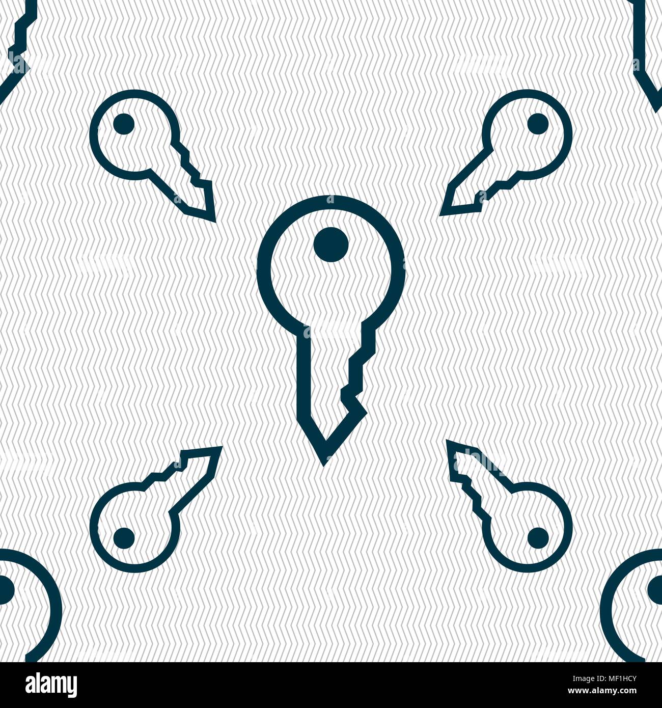 Key icon sign. Seamless pattern with geometric texture. Vector illustration Stock Vector