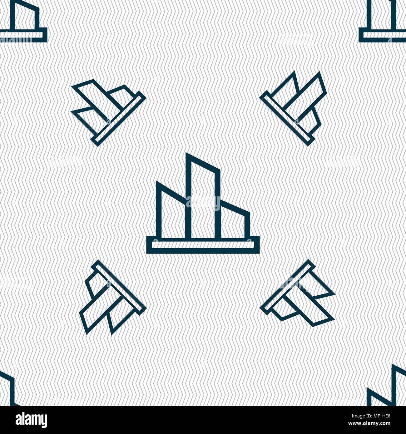 Diagram icon sign. Seamless pattern with geometric texture. Vector illustration Stock Vector