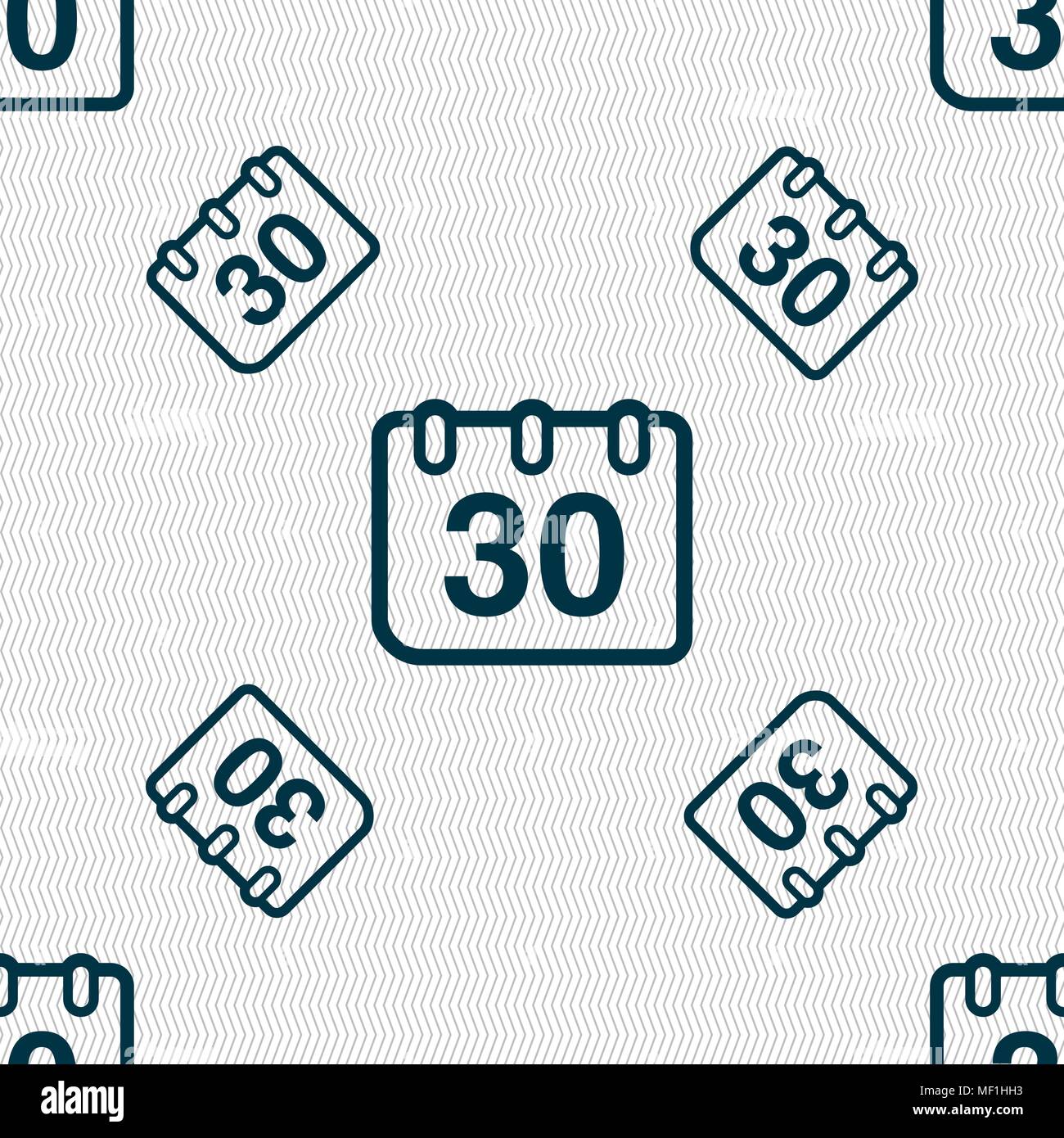 calendar icon sign. Seamless pattern with geometric texture. Vector ...