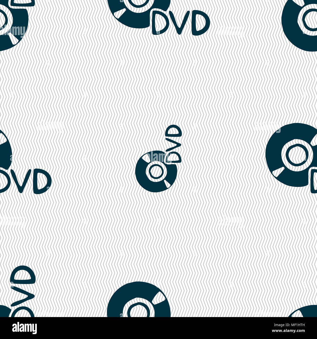 dvd icon sign. Seamless pattern with geometric texture. Vector illustration Stock Vector