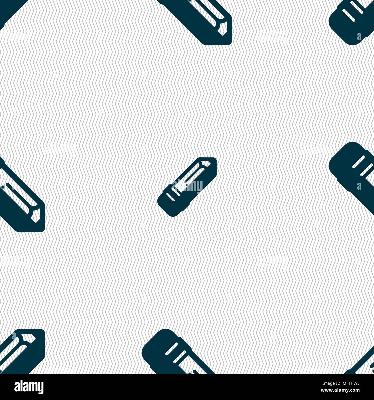 pencil icon sign. Seamless pattern with geometric texture. Vector illustration Stock Vector