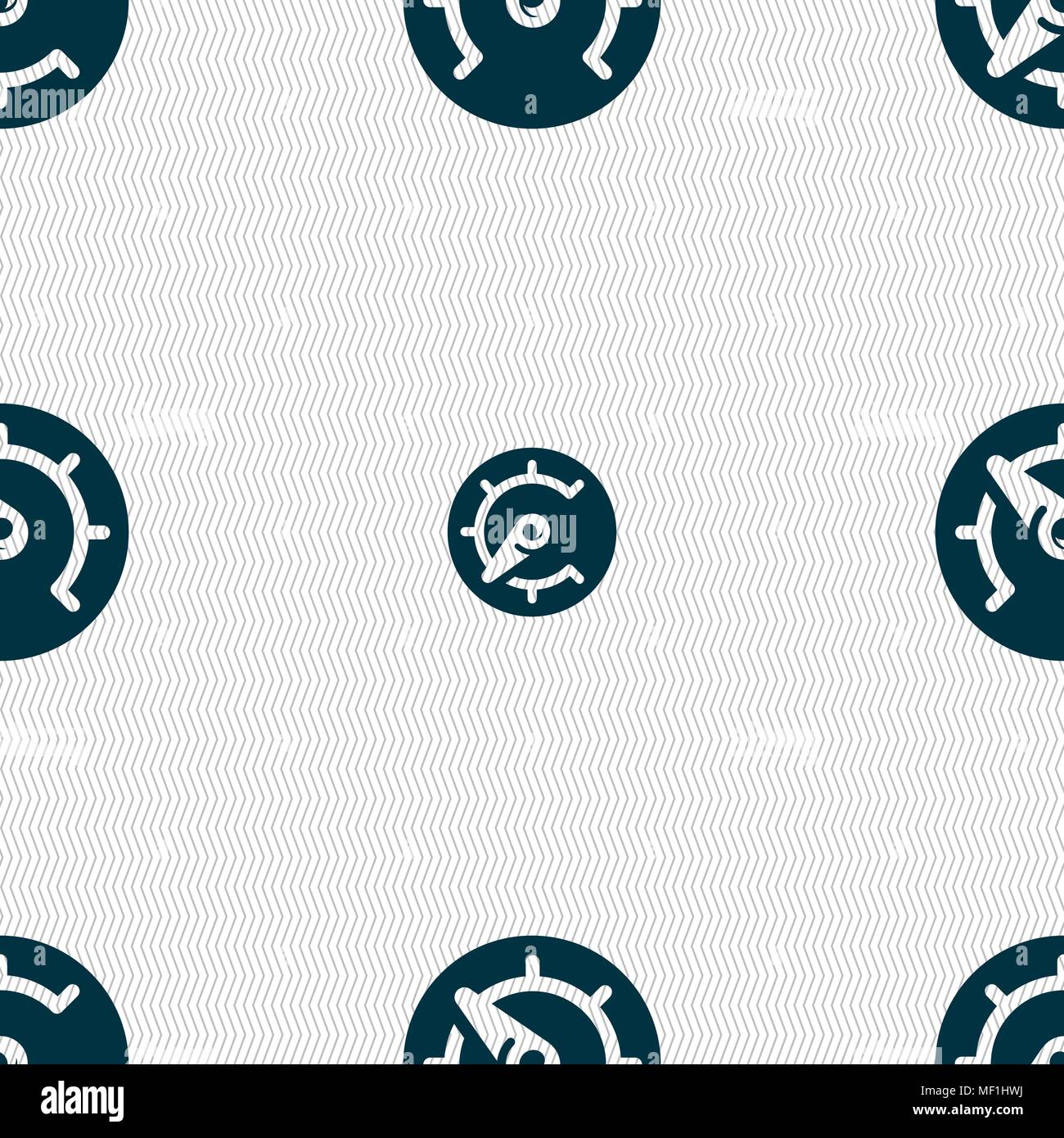 speed, speedometer icon sign. Seamless pattern with geometric texture ...