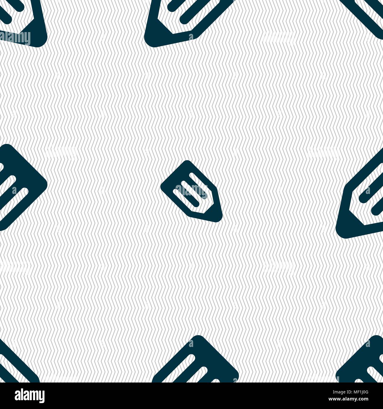 pencil icon sign. Seamless pattern with geometric texture. Vector ...
