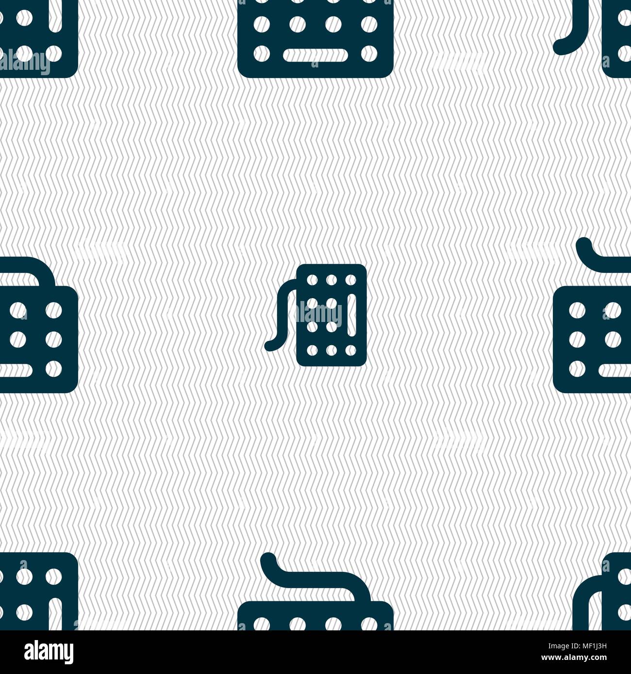 keyboard icon sign. Seamless pattern with geometric texture. Vector illustration Stock Vector