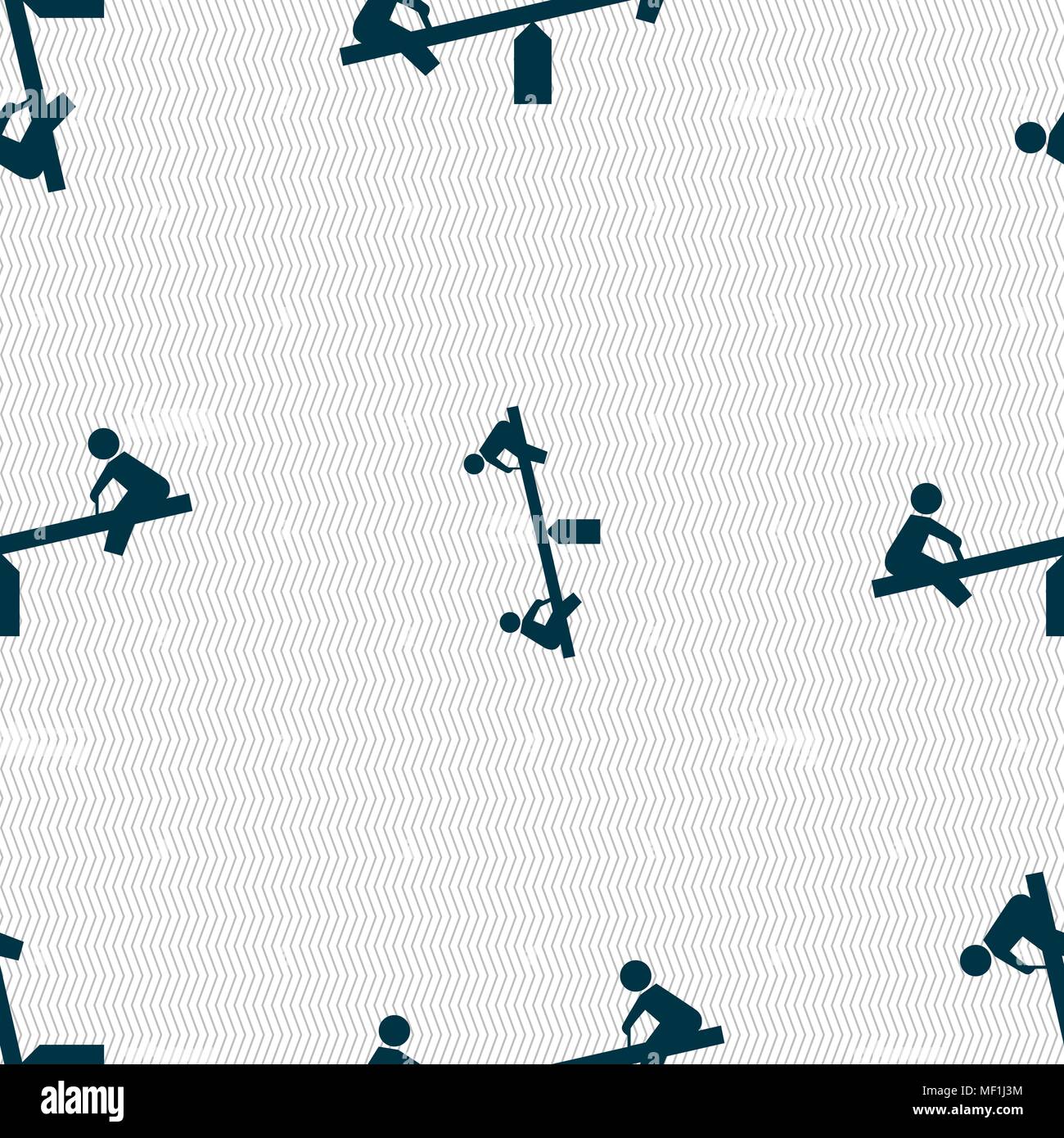 swing icon sign. Seamless pattern with geometric texture. Vector illustration Stock Vector