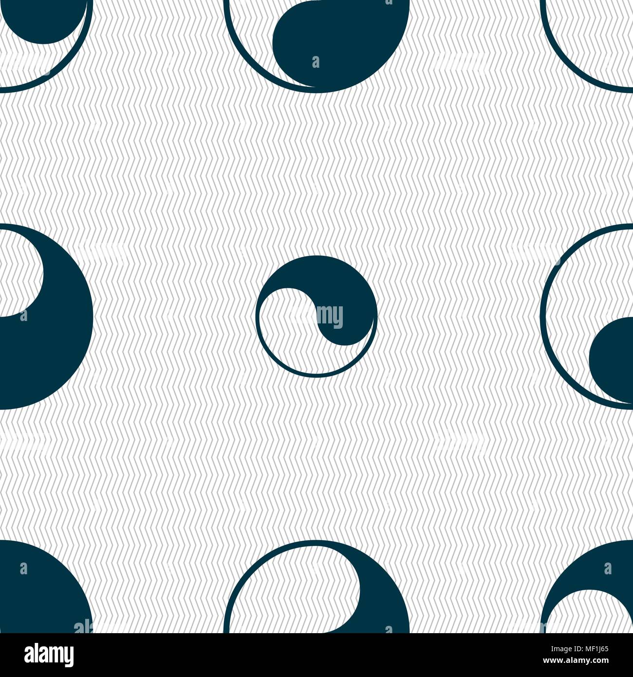 Yin Yang icon sign. Seamless pattern with geometric texture. Vector illustration Stock Vector