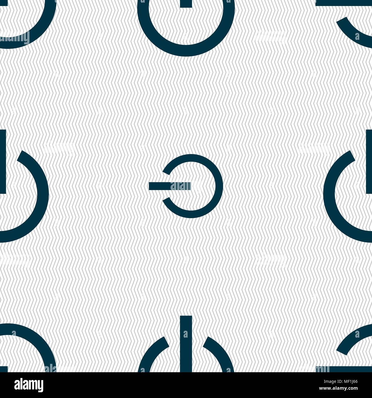Power icon sign. Seamless pattern with geometric texture. Vector illustration Stock Vector