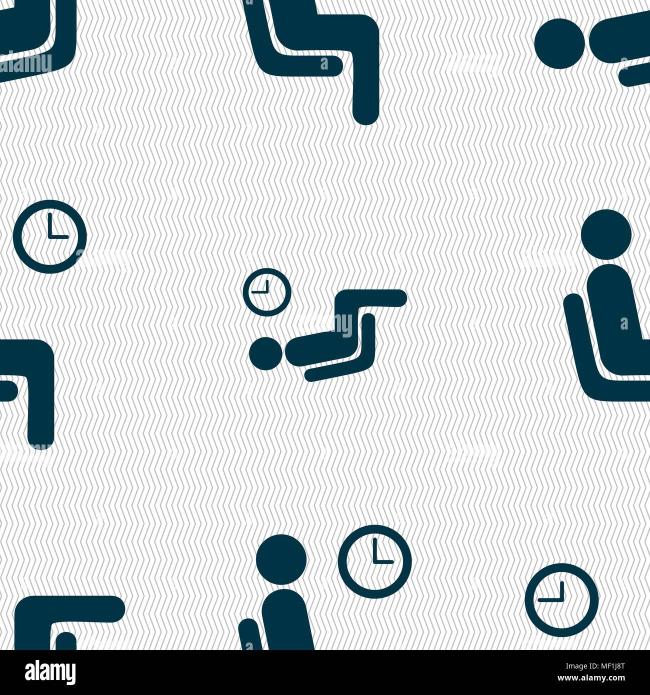 waiting icon sign. Seamless pattern with geometric texture. Vector illustration Stock Vector