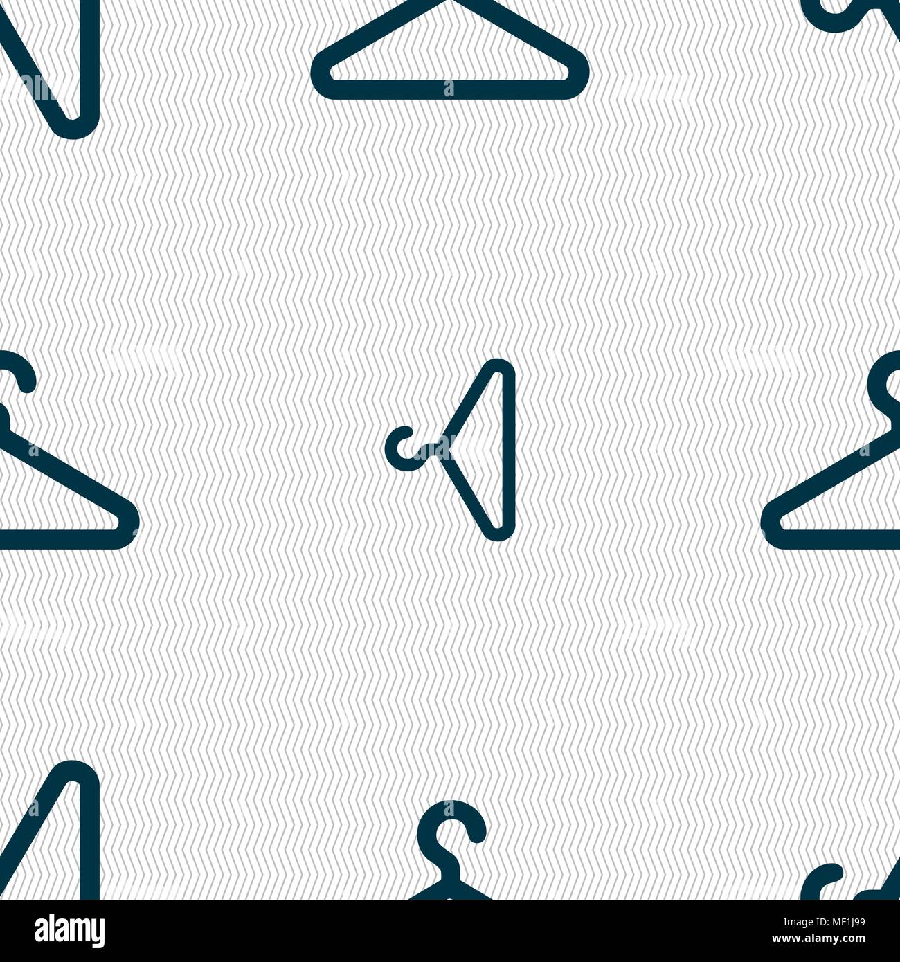 clothes hanger icon sign. Seamless pattern with geometric texture. Vector illustration Stock Vector