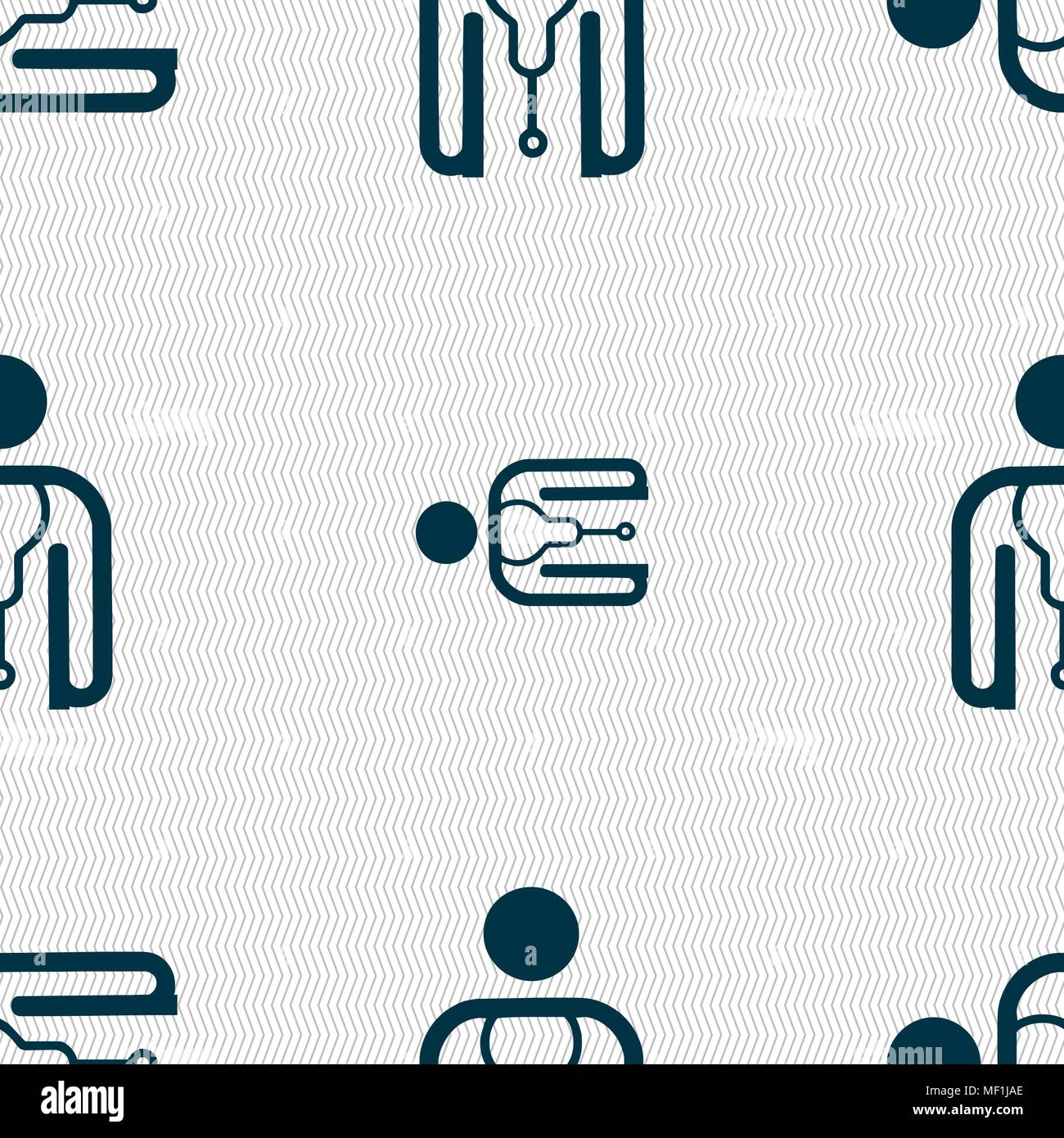 doctor icon sign. Seamless pattern with geometric texture. Vector ...