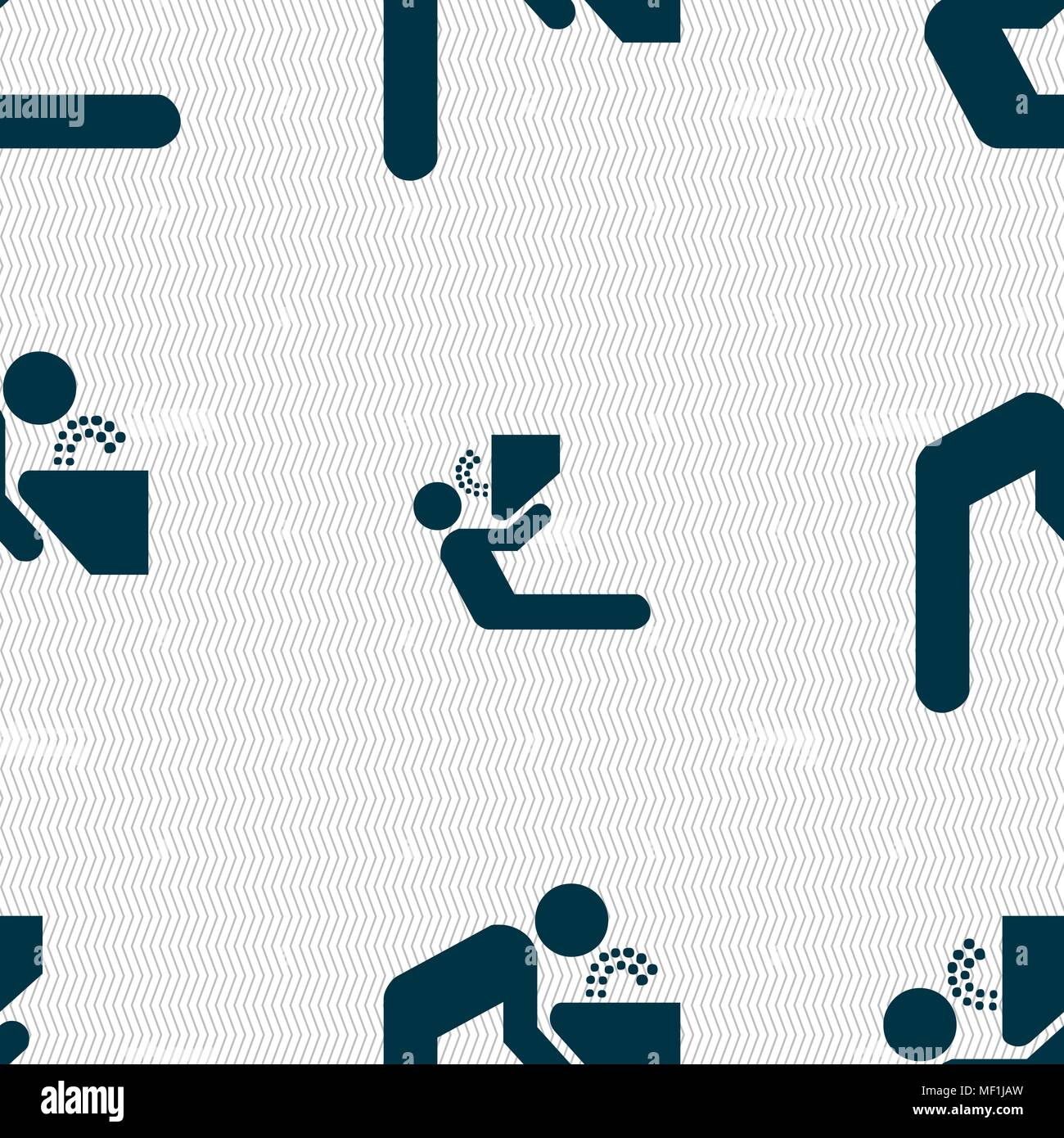drinking fountain icon sign. Seamless pattern with geometric texture. Vector illustration Stock Vector